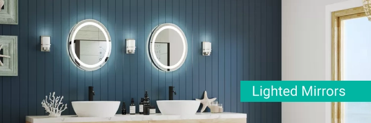 Shop lighted mirrors