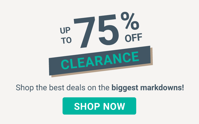 up to 75% off clearance