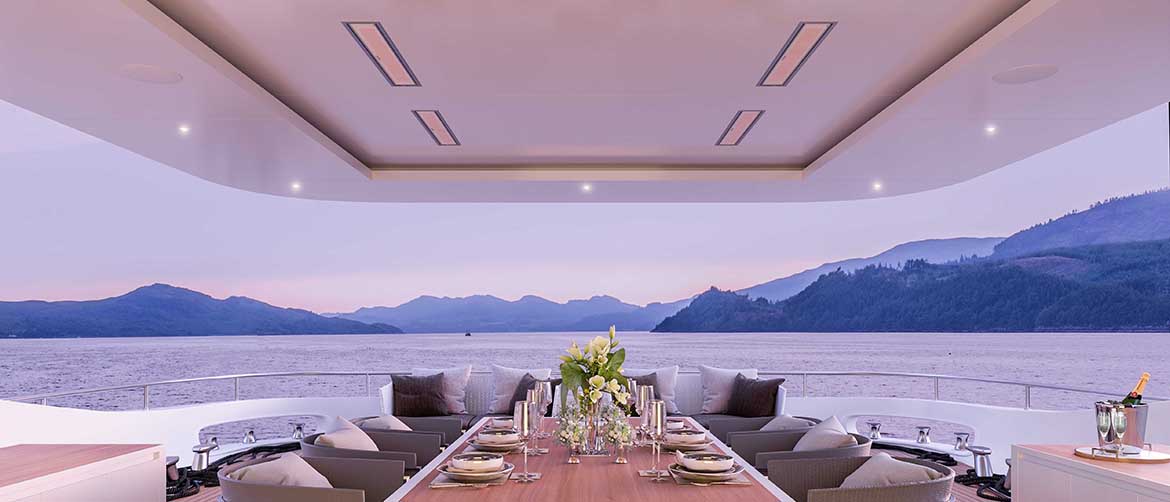low clearance heater being installed in a wooden ceiling by two men